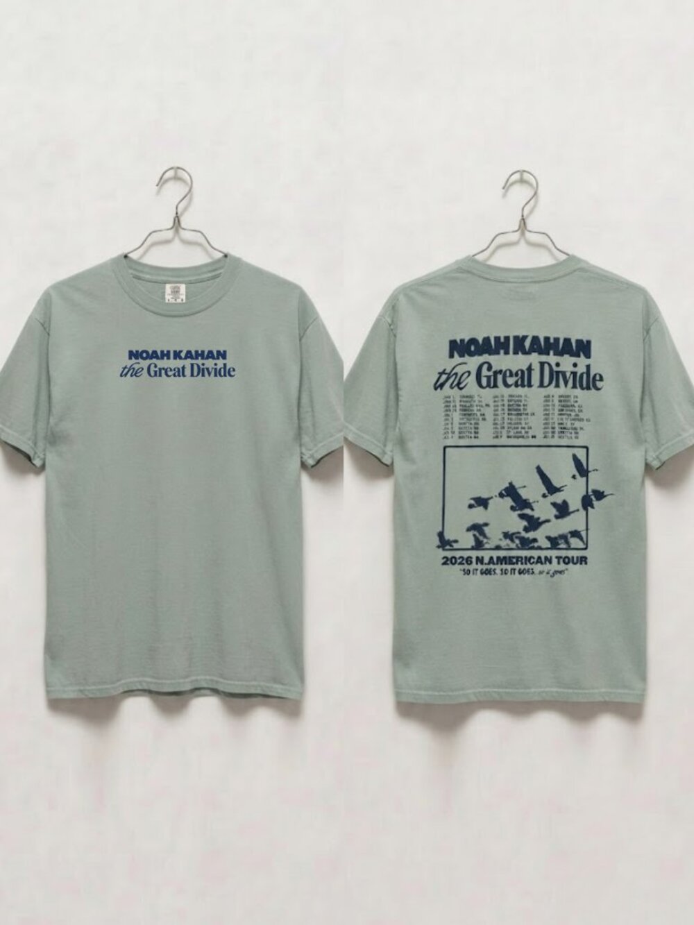 Noah Kahan The Great Divide Tour Comfort Colors Bay T-Shirt 2026 Migration